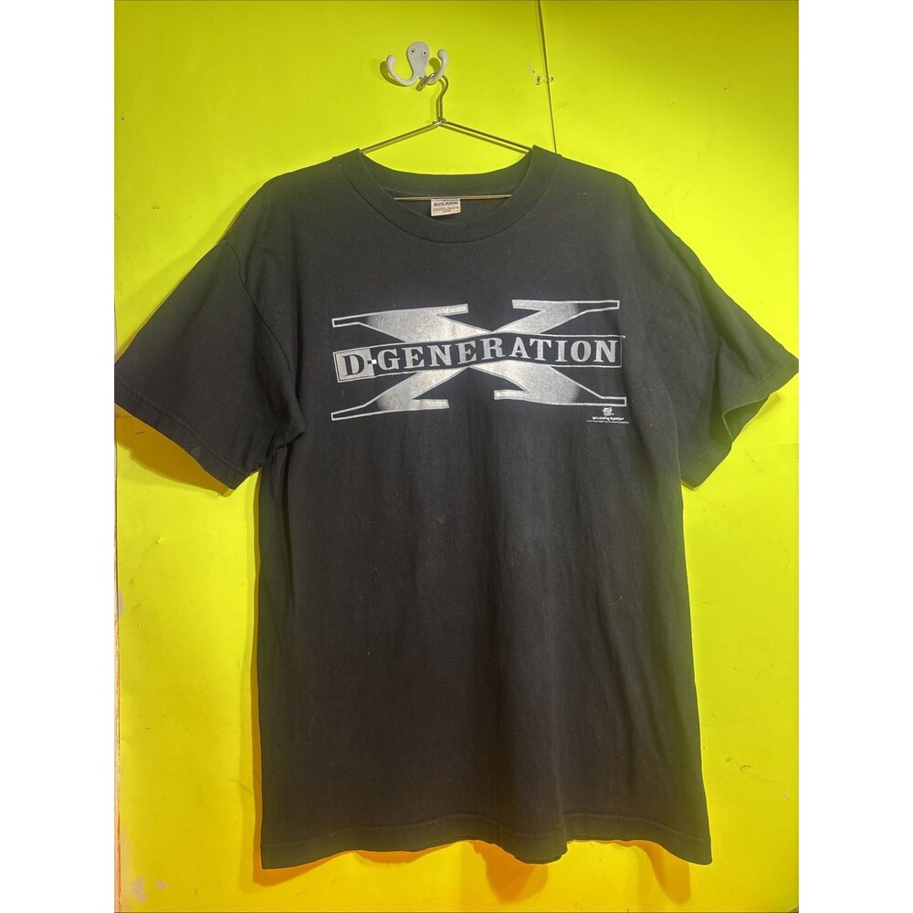 Vintage 90s WWF Black Faded Degeneration T-shirt Size Large